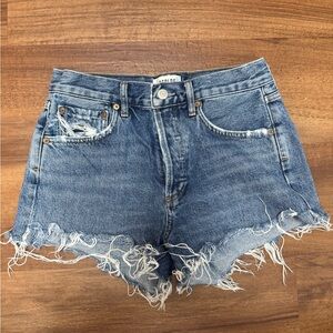 Agolde Parker Distressed Blue Jean Shorts